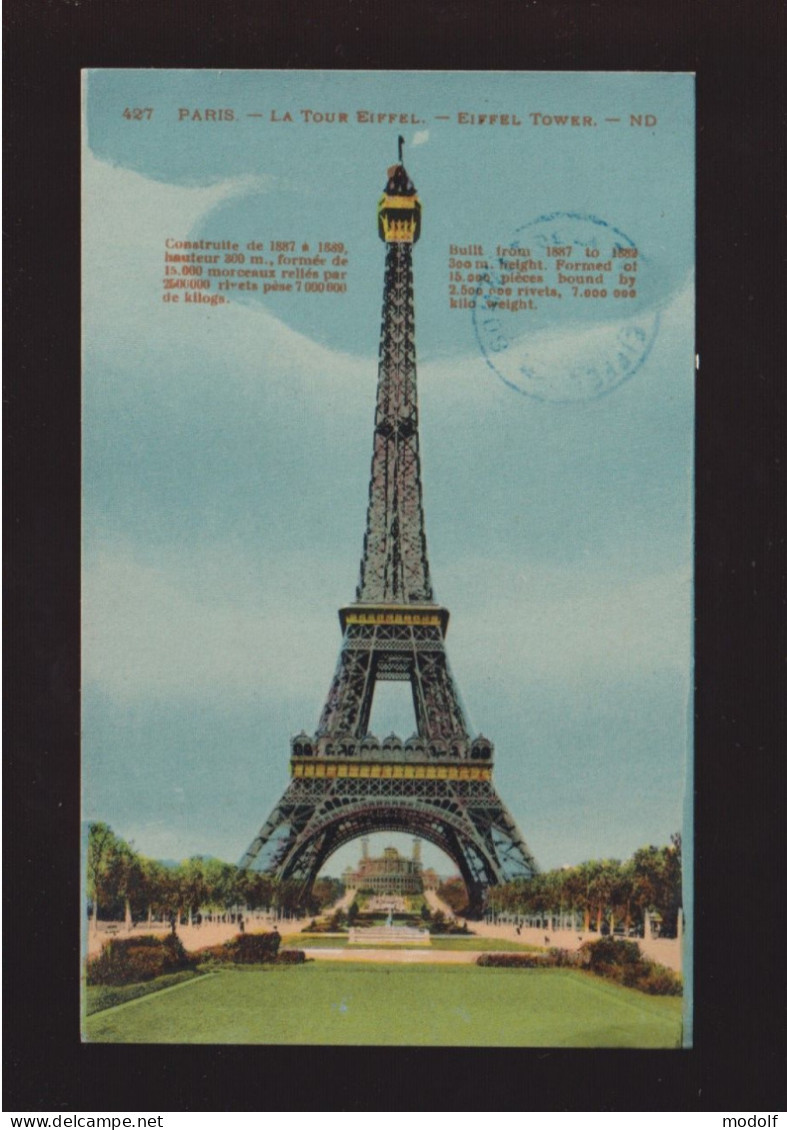 CPA - 75 - Paris - La Tour Eiffel - Colorisée - Circulée En 1926 - Tour Eiffel