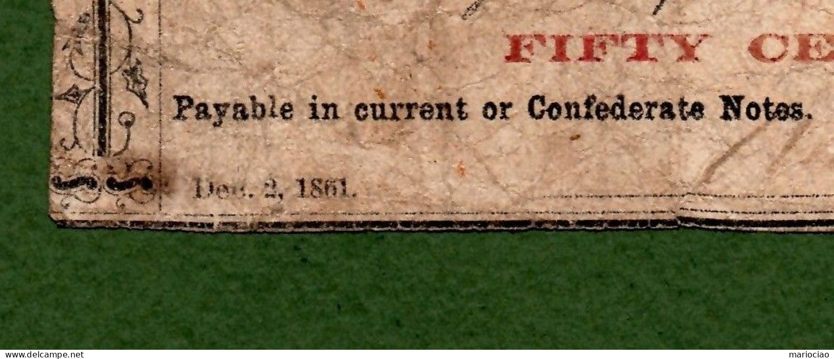 USA Note CIVIL WAR Augusta Savings Bank GEORGIA 1861 Pay 50 Cents In CONFEDERATE Notes COVERED WAGON - Confederate Currency (1861-1864)