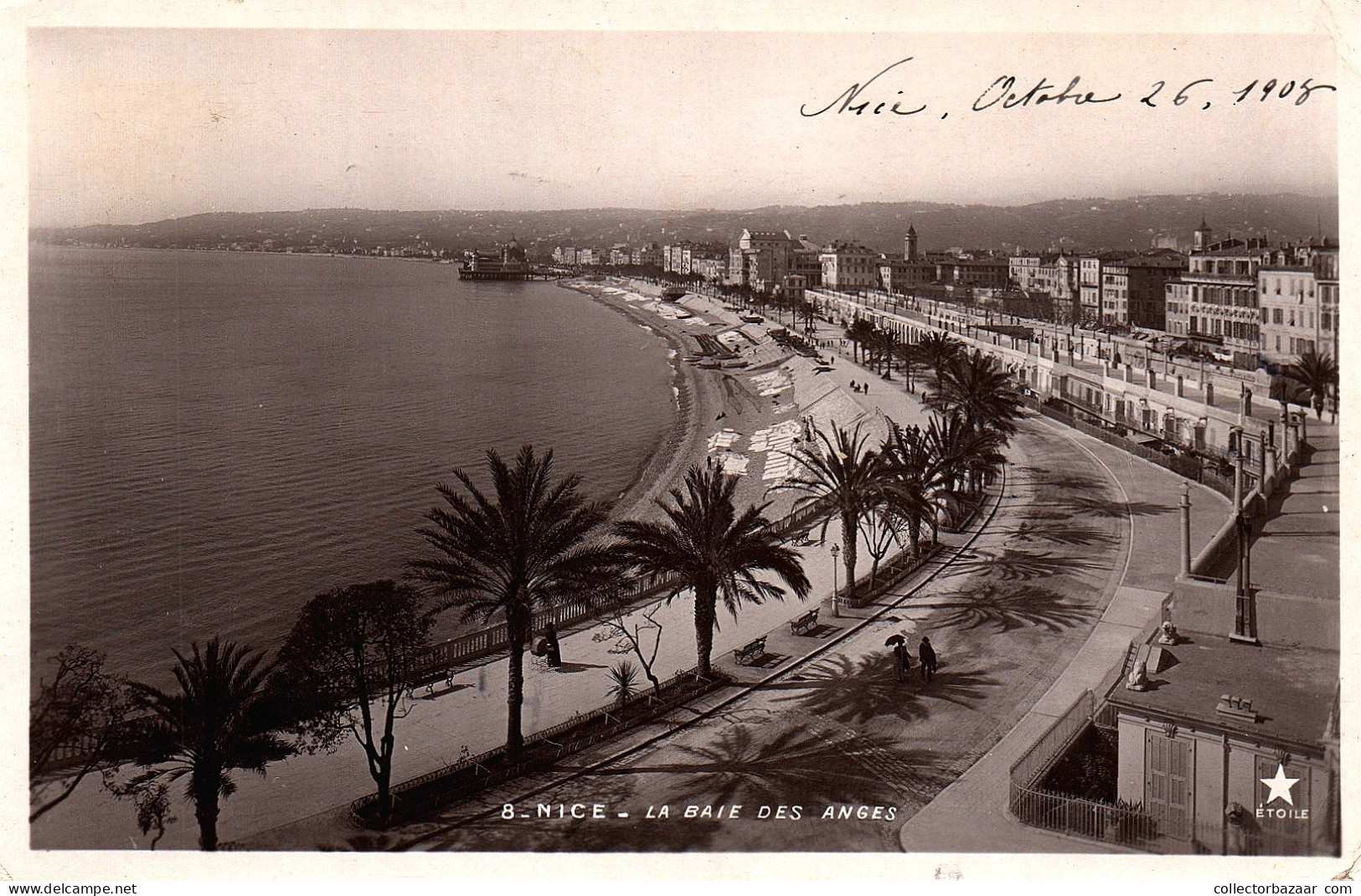 Nice La Baie Des Anges   Etoile Real Photo Posted  Ca 1908 - Multi-vues, Vues Panoramiques