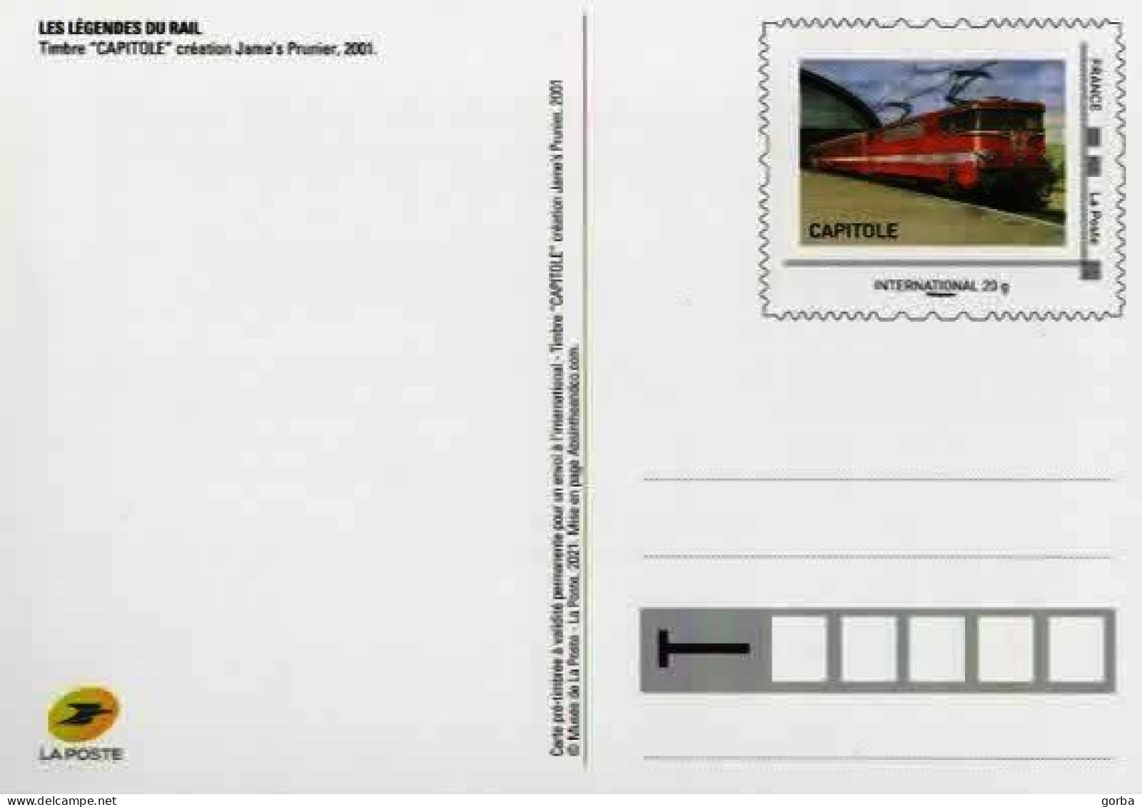 *FRANCE - Entier Postal - Carte Maximum Postale Légende Du Rail - Timbre "Capitole" 2001 - Autres & Non Classés
