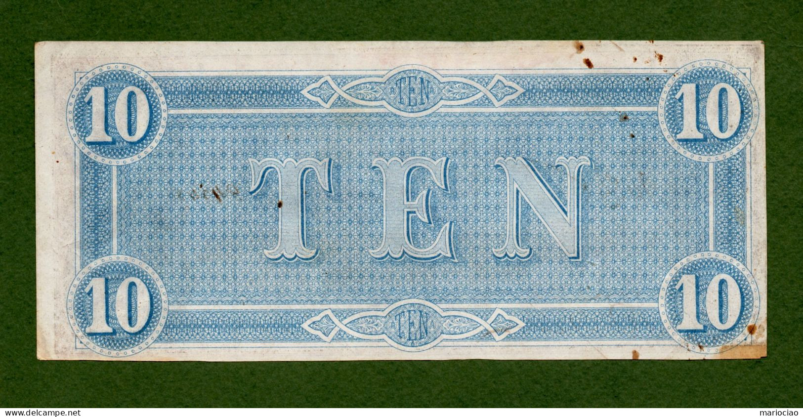 USA Note Civil War Confederate Note $10 Richmond February 17, 1864 N.94348 - Confederate (1861-1864)