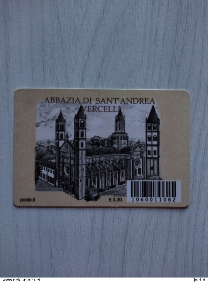 2019 ITALIA "PATRIMONIO ARTISTICO - ABBAZIA SANT'ANDREA DI VERCELLI" Tessera Filatelica - Philatelistische Karten