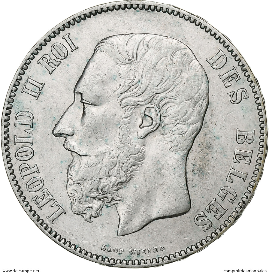 Belgique, Leopold II, 5 Francs, 5 Frank, 1875, Argent, TTB, KM:24 - 5 Frank