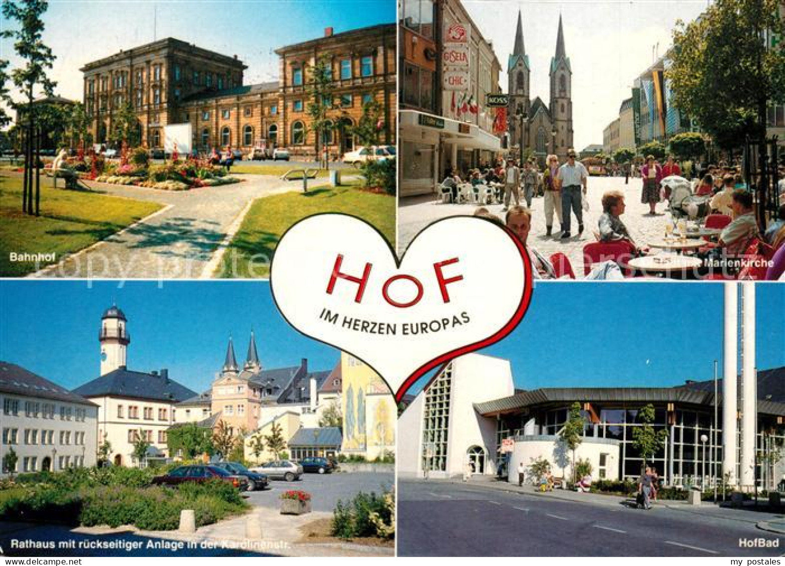 73253947 Hof Saale Bahnhof Marienkirche Hofbad Rathaus Parkanlage Hof Saale - Hof