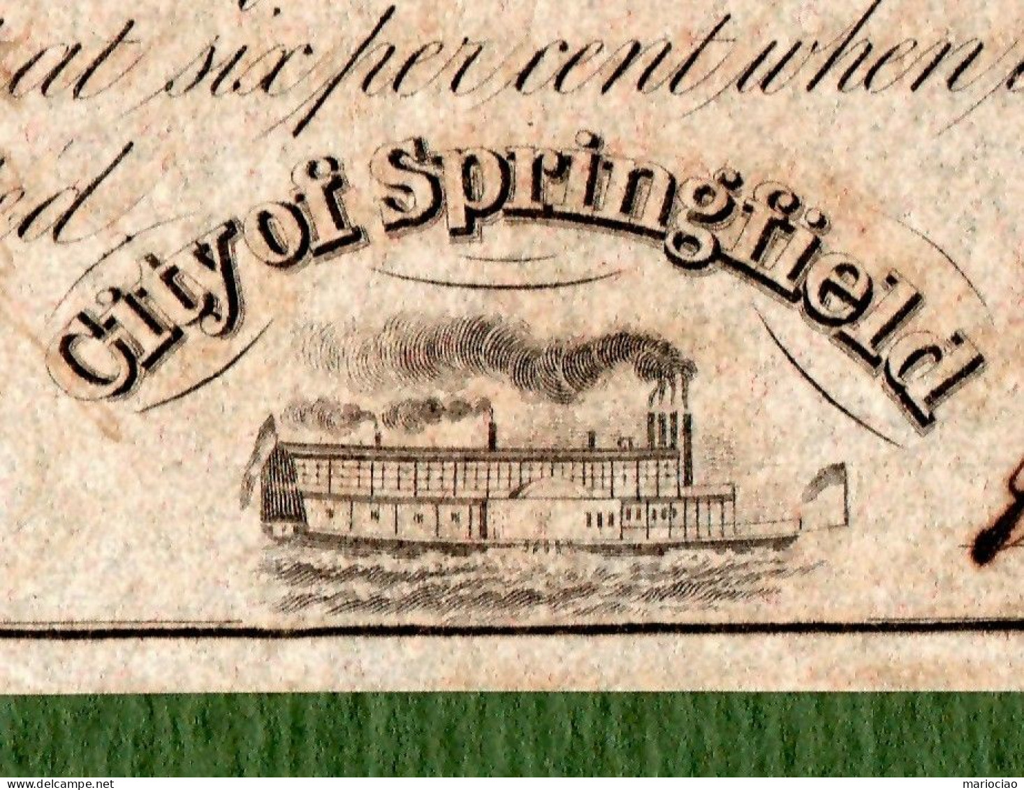 USA Note Internal Improvement Office $10 Springfield, ILLINOIS 1840 EXTREMELY RARE N.1265 - Otros & Sin Clasificación