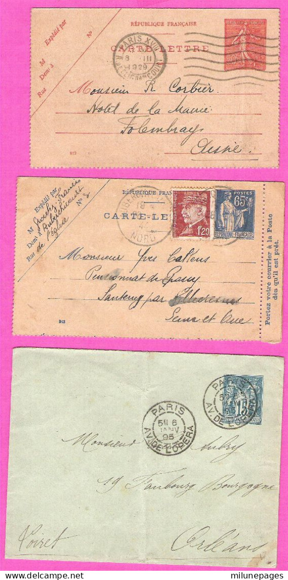 Lot De 12 Entiers Postaux France CP ENV CL Sage Pasteur Semeuse Ensemble Agréable - Lots Et Collections : Entiers Et PAP