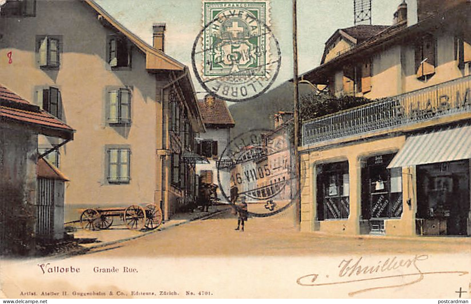 VALLORBE (VD) Grande Rue - Pharmacie - Ed. H. Guggenheim 4701 - Vallorbe