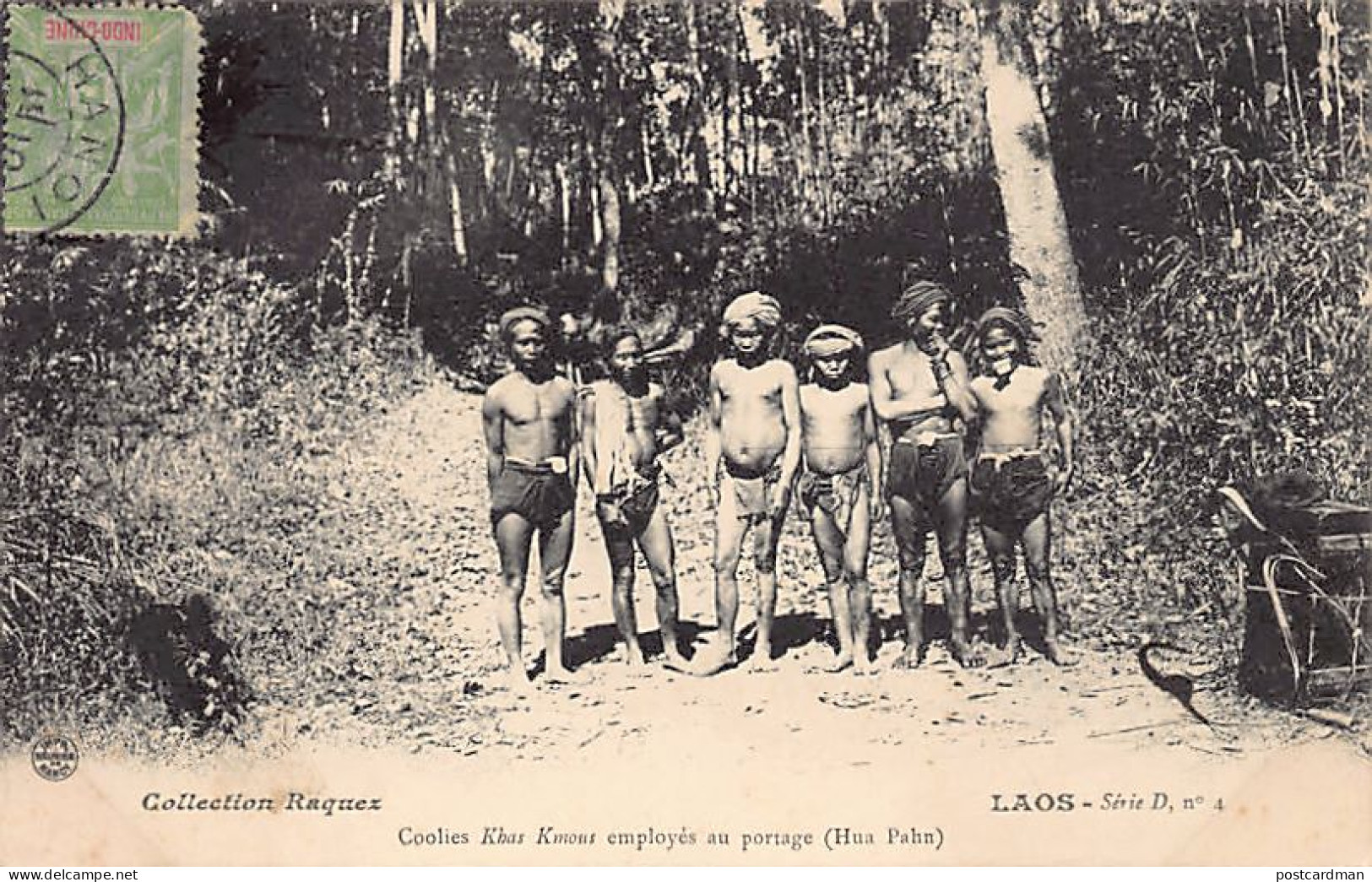 Laos - Coolies Khas Kmous Employés Au Portage (Hua Pahn) - Ed. Collection Raquez - -  - Laos