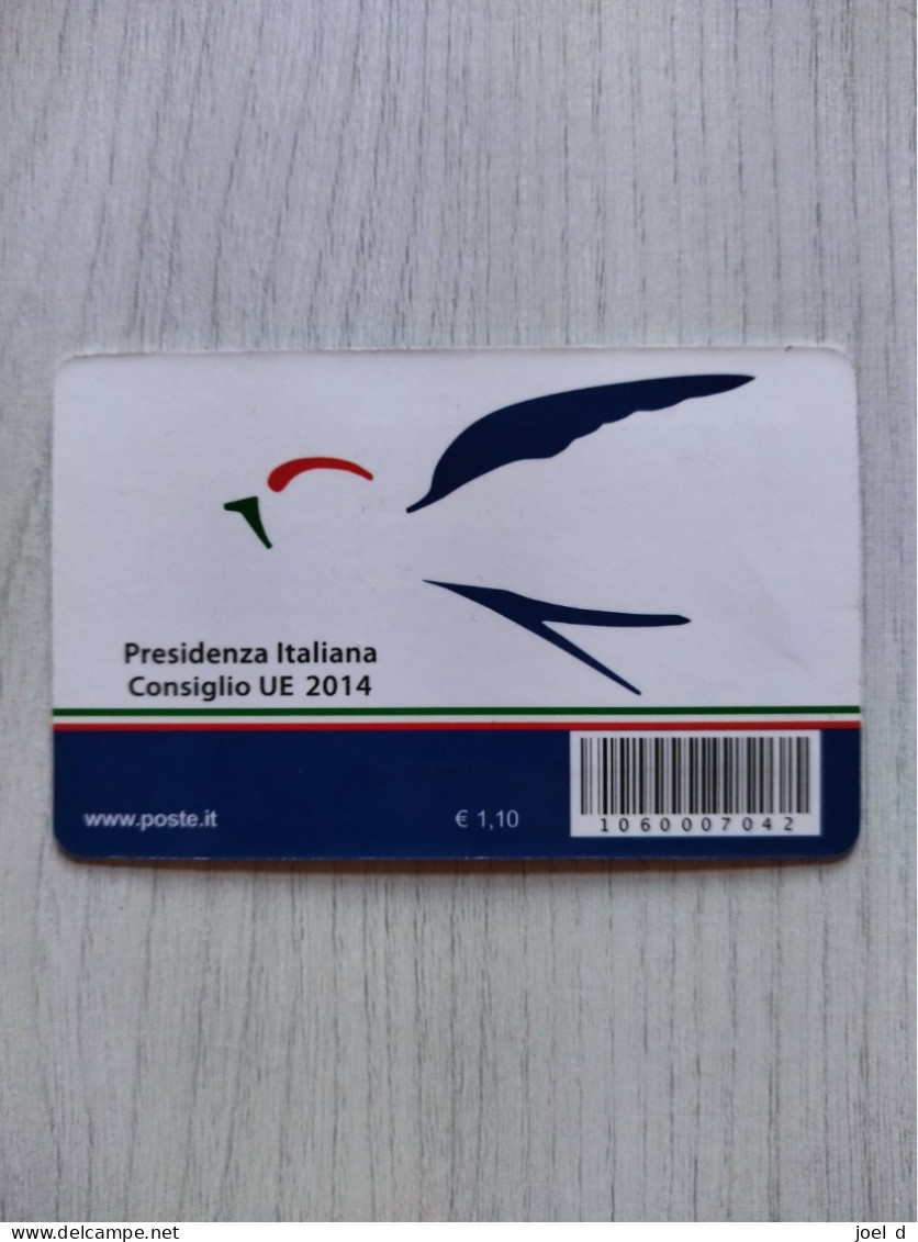 2014 ITALIA "SEMESTRE DI PRESIDENZA ITALIANA CONSIGLIO UNIONE EUROPEA " Tessera Filatelica - Cartes Philatéliques