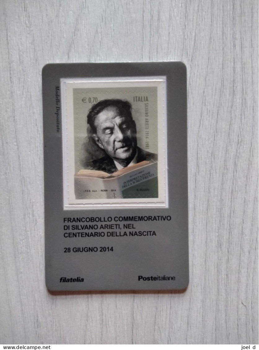 2014 ITALIA "CENTENARIO DELLA NASCITA SILVANO ARIETI" Tessera Filatelica - Cartes Philatéliques