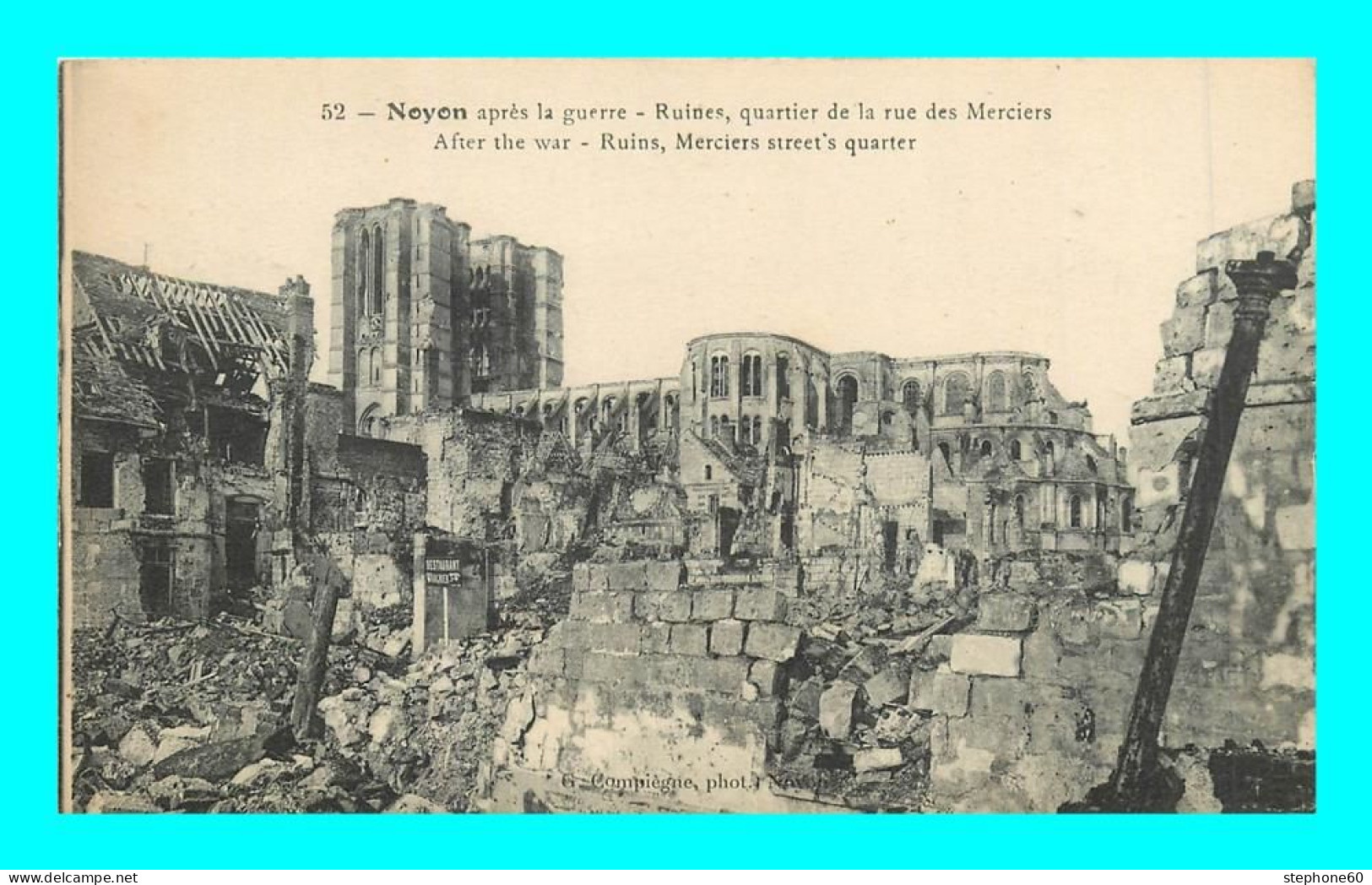 A907 / 155 60 - NOYON Apres La Guerre Ruines Quartier De La Rue Des Merciers - Noyon