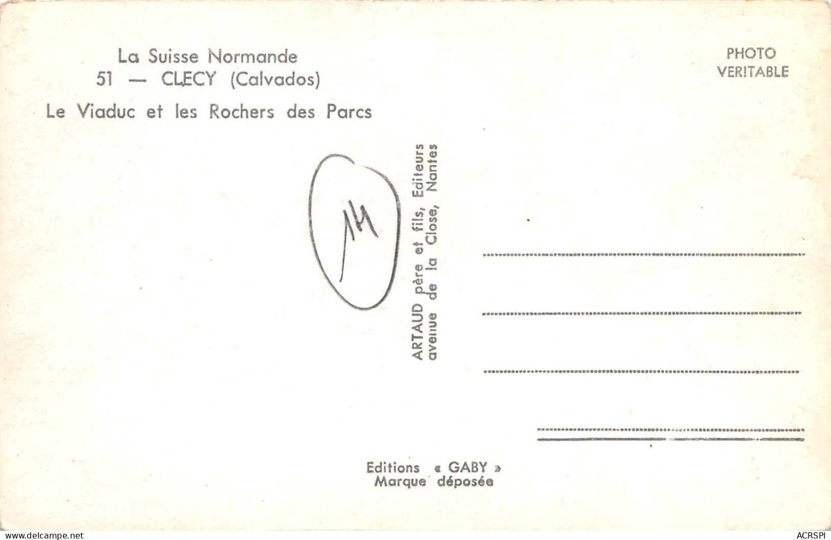 14   Clécy  Le Viaduc  Et Les Rochers Des Parcs   (Scan R/V) N°   9   \MR8080 - Clécy