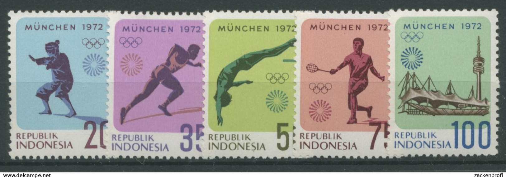 Indonesien 1972 Olympia Sommerspiele München 711/15 Postfrisch - Indonésie