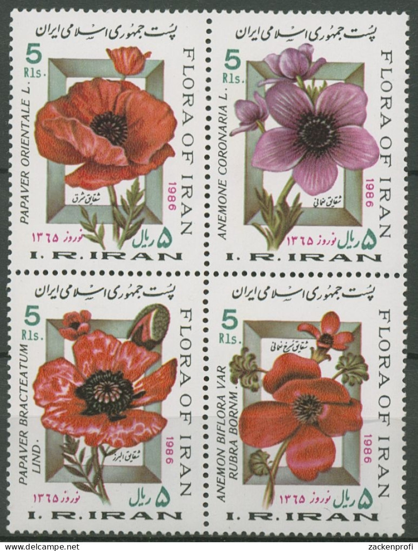 Iran 1986 Neujahrsfest Nowruz Pflanzen Blumen 2148/51 ZD Postfrisch - Iran