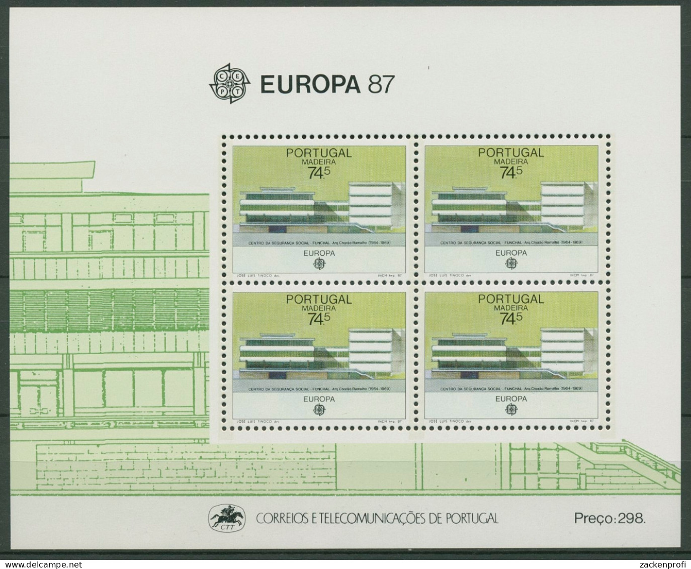 Portugal - Madeira 1987 Europa CEPT Architektur Block 8 Postfrisch (C90982) - Madeira