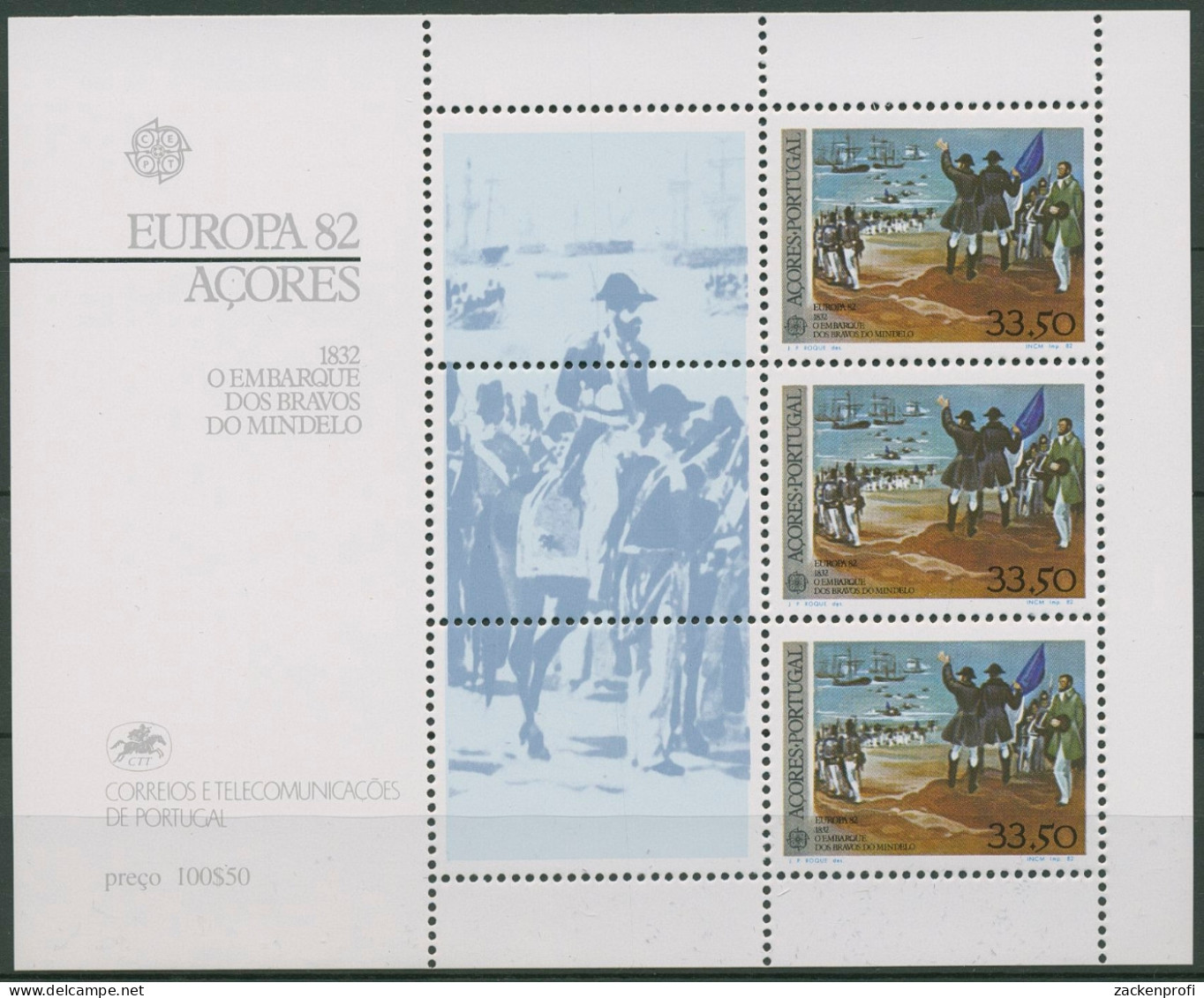 Portugal - Azoren 1982 Europa CEPT Histor.Ereignisse Block 3 Postfrisch (C90930) - Açores