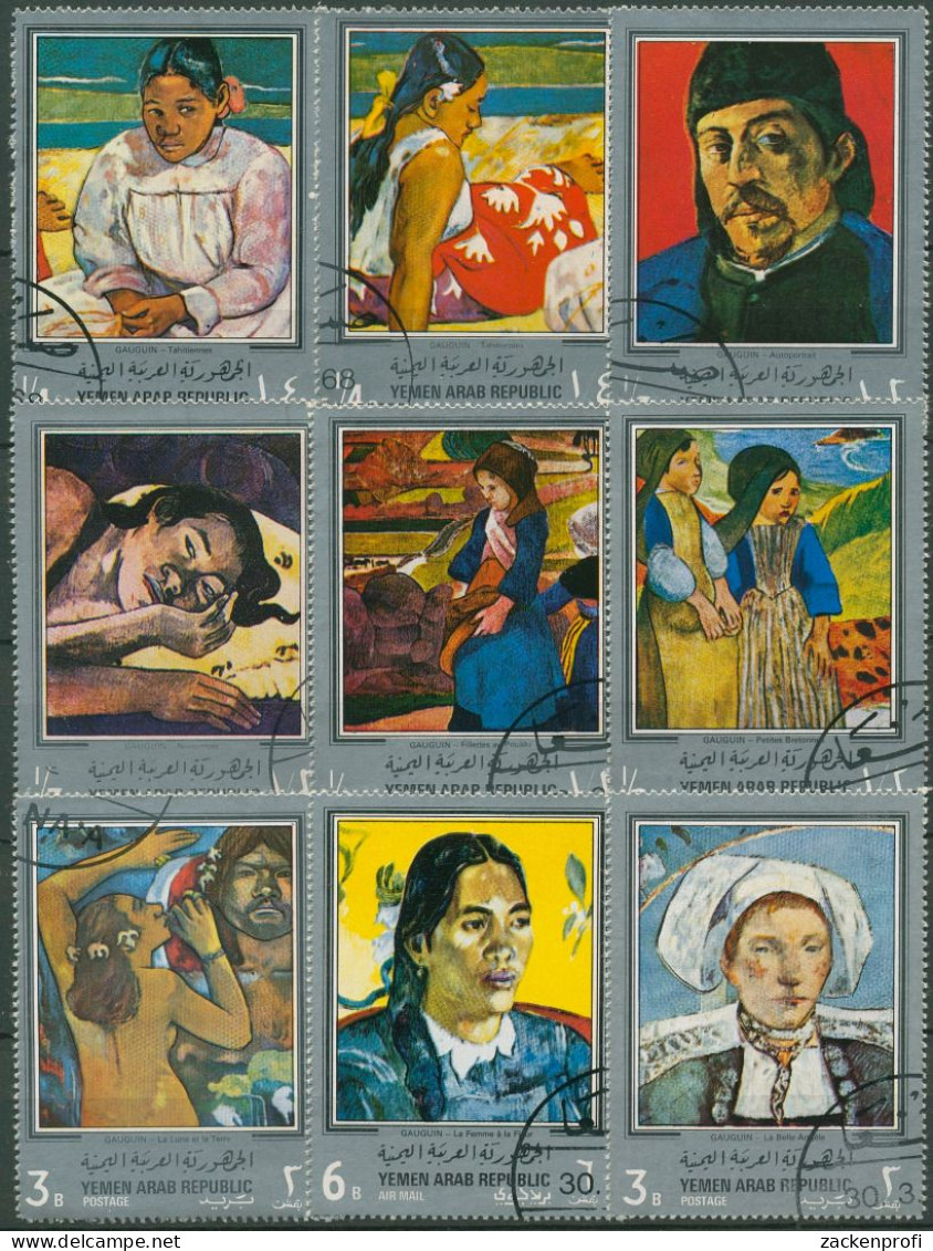 Jemen (Nordjemen) 1968 Gemälde Von Paul Gauguin 630/38 Gestempelt - Yemen