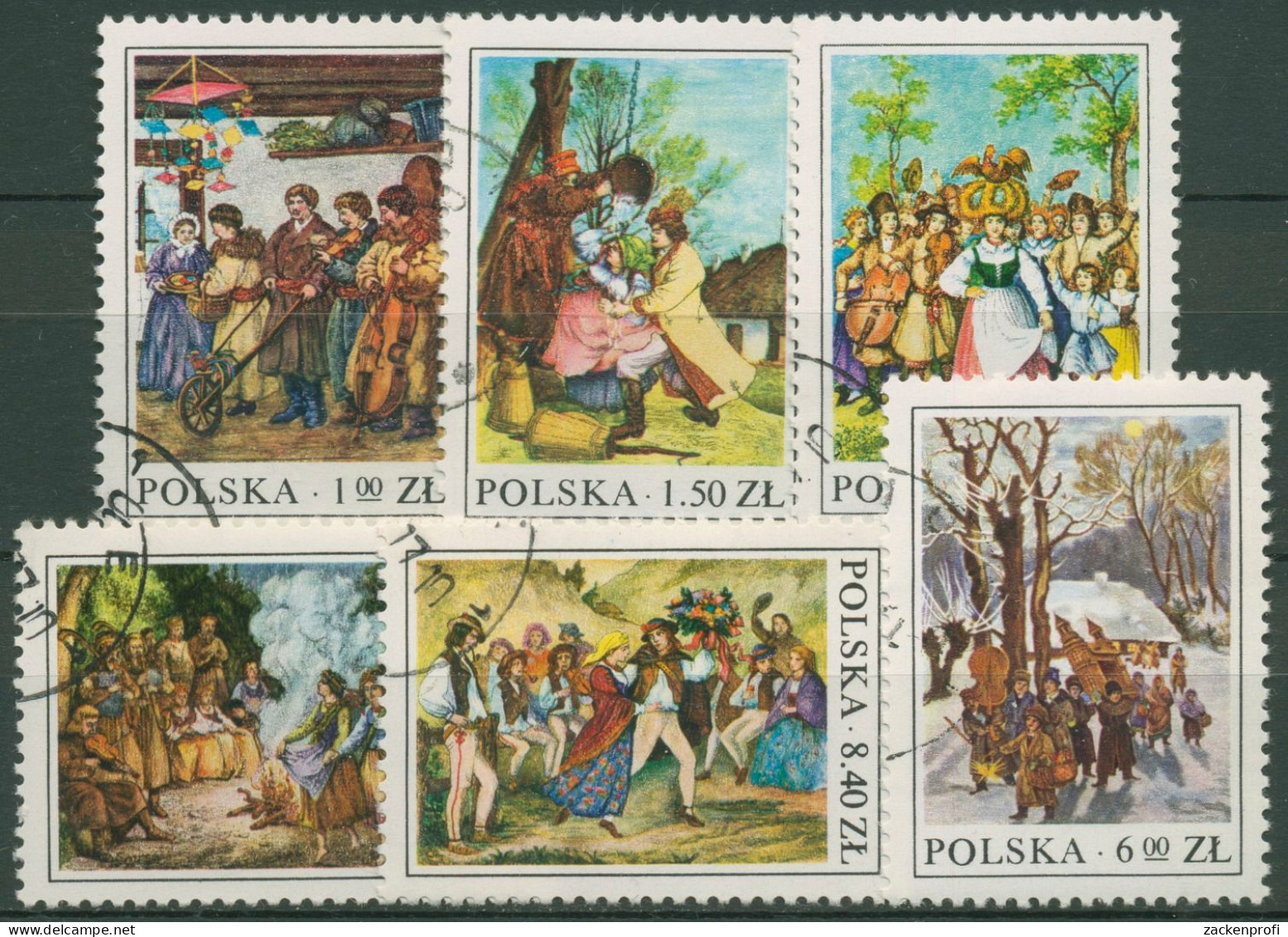 Polen 1977 Volksbräuche Feiertage 2509/14 Gestempelt - Oblitérés