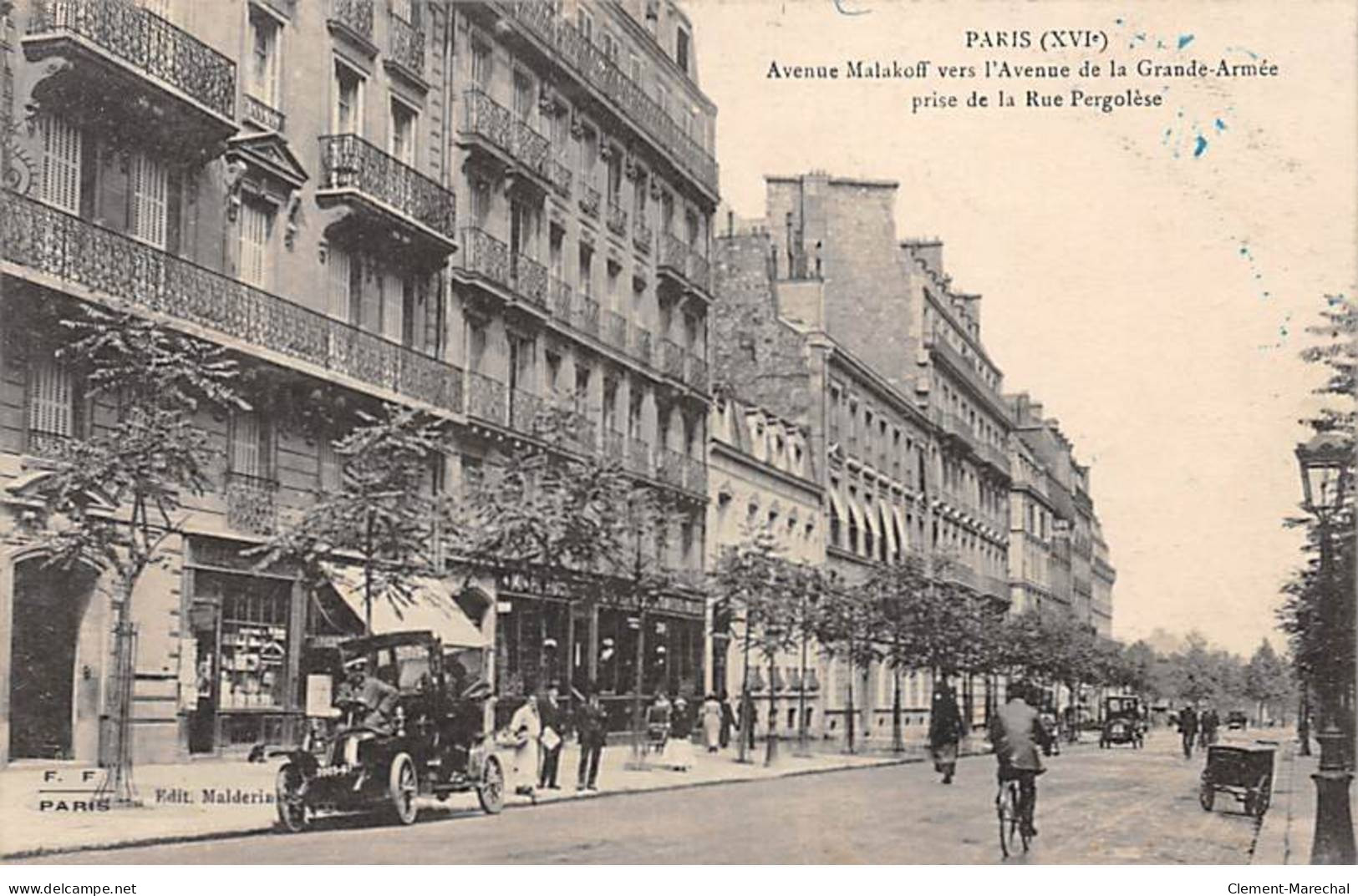 PARIS - Avenue Malakoff Vers L'Avenue De La Grande Armée Prise De La Rue Pergolèse - Très Bon état - Arrondissement: 16