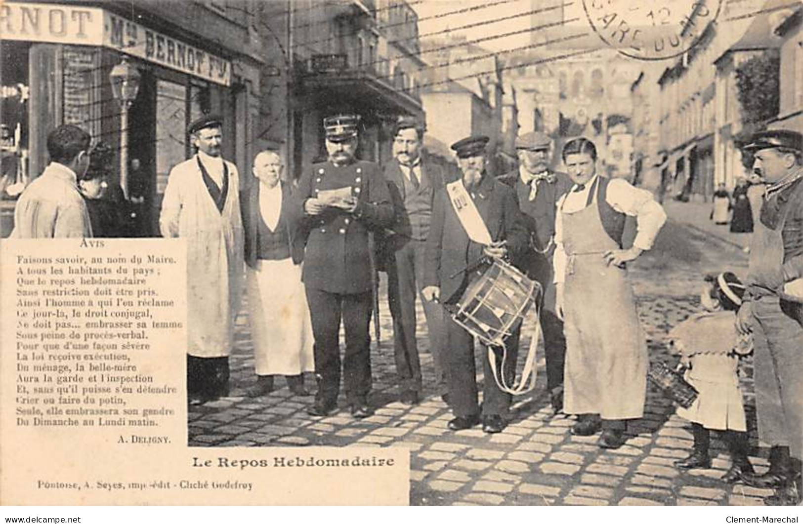 PONTOISE - Rue Thiers - Le Repos Hebdomadaire - A. Deligny - Très Bon état - Pontoise