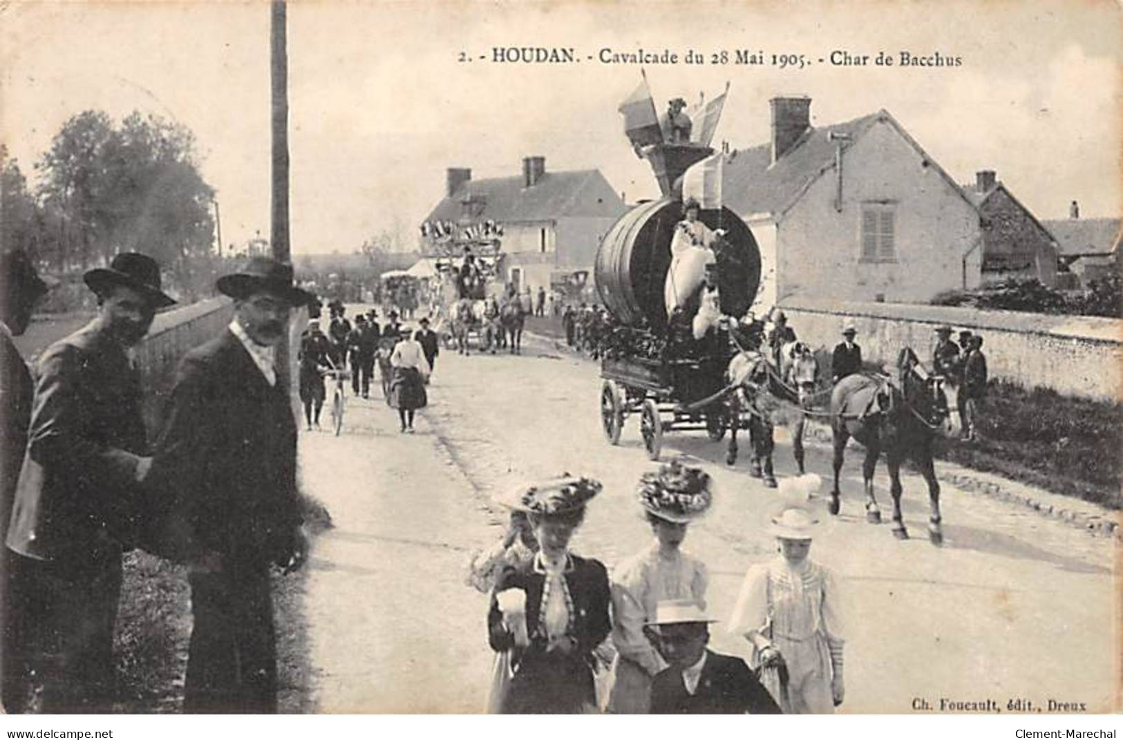 HOUDAN - Cavalcade Du 28 Mai 1905 - Char De Bacchus - Très Bon état - Houdan