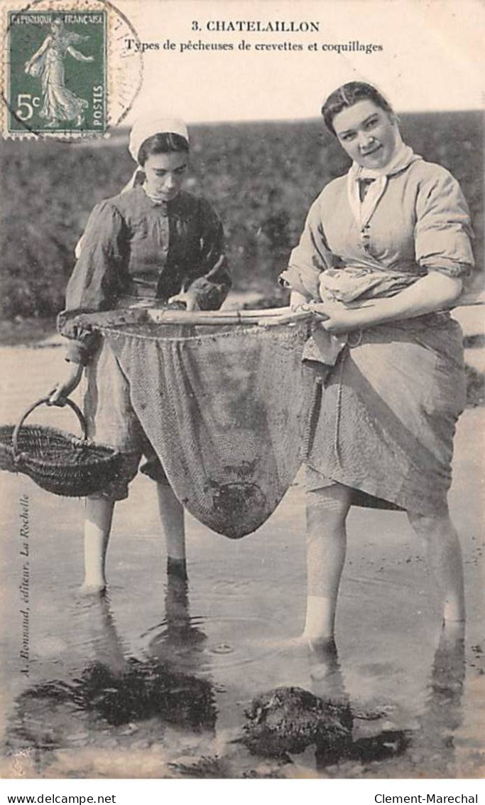 CHATELAILLON - Types De Pêcheuses De Crevettes Et Coquillages - état - Châtelaillon-Plage