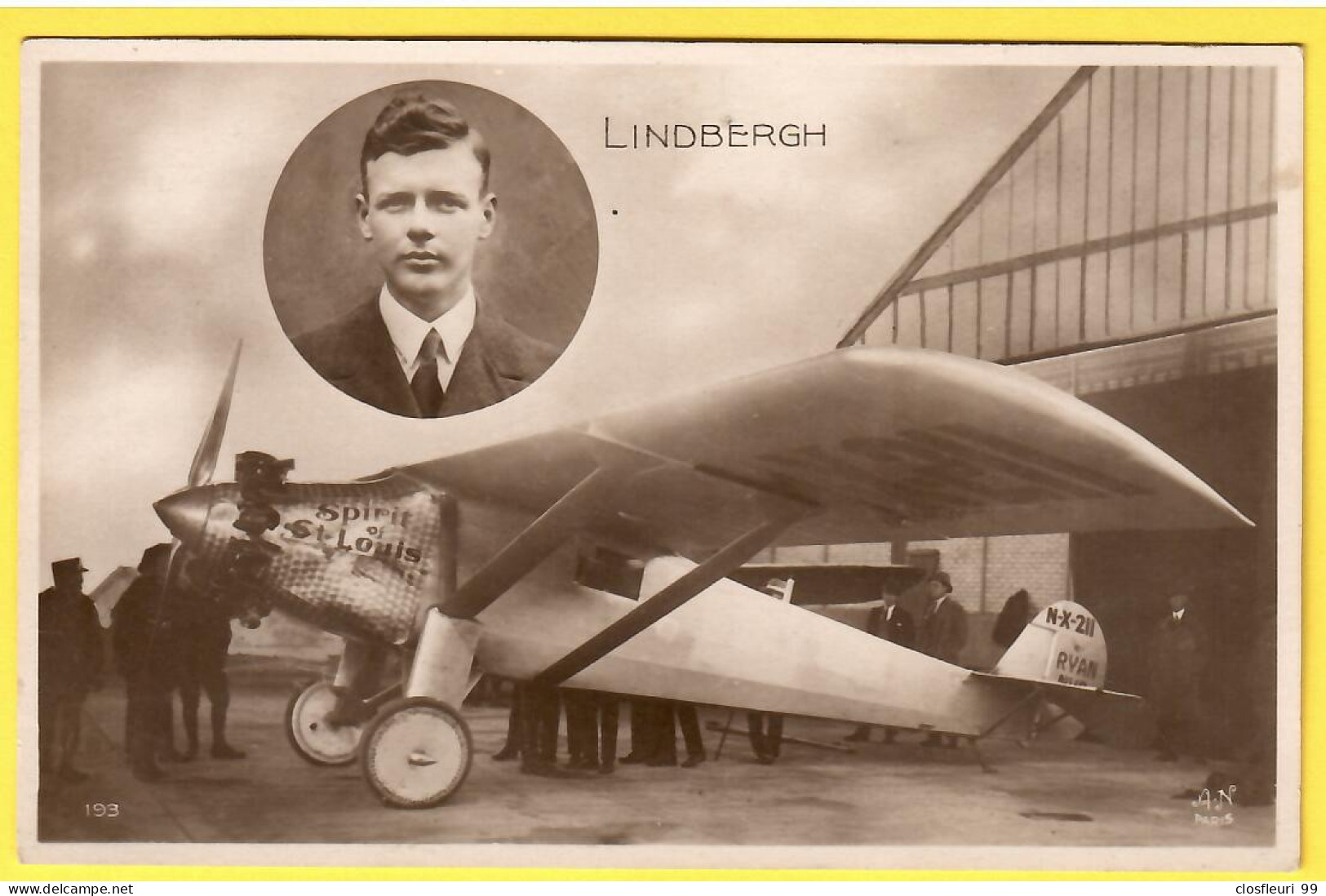 Lindbergh Et Son Avion Spirit Of St-Louis / Non écrite / Verso Made In France - Airmen, Fliers