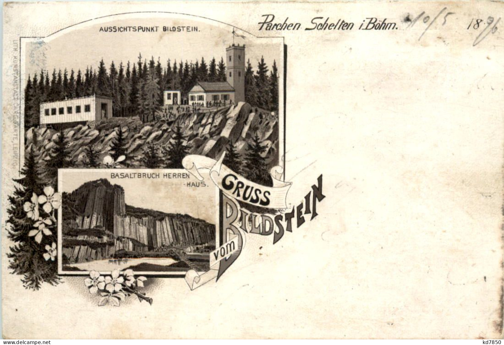 Parchen Chelten In Böhmen - Gruss Vom Bildstein - Litho 1896 - Boehmen Und Maehren