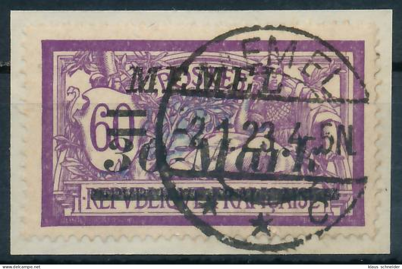 MEMEL 1922 Nr 115 Zentrisch Gestempelt Briefstück Gepr. X41EA22 - Memel (Klaipeda) 1923