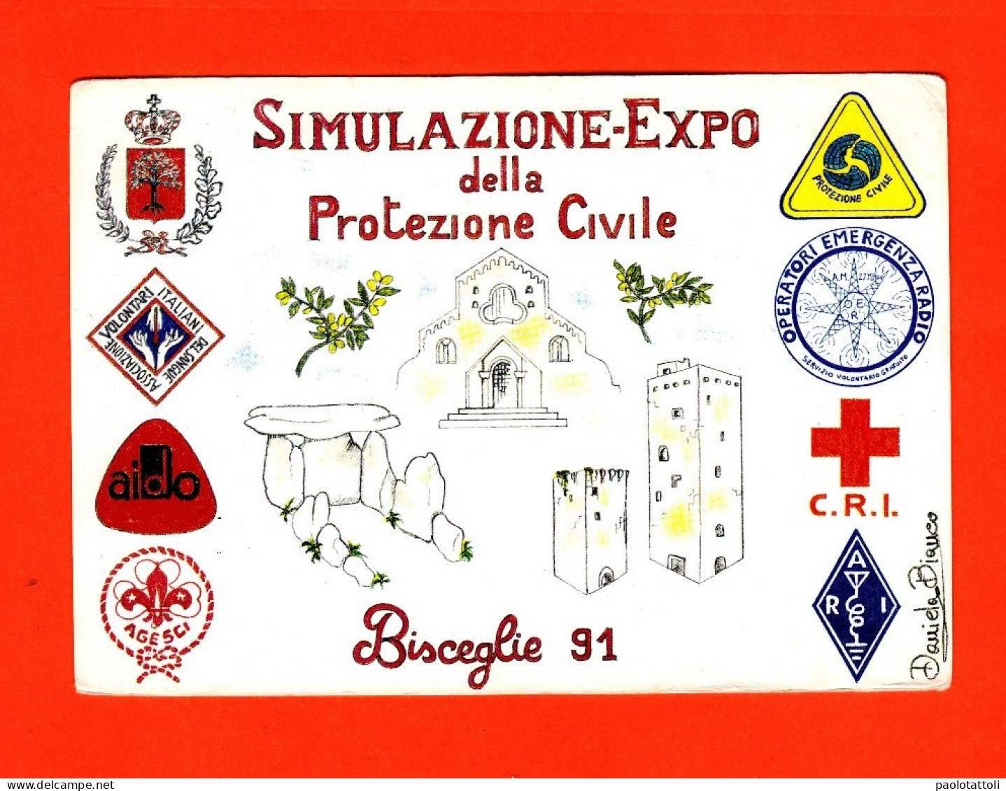 Bisceglie,1991- Simulazione-expo Della Protezione Civile. Nuova, Verso Diviso, Misure Standard, Ed. Lito- Mezzina. - Bisceglie