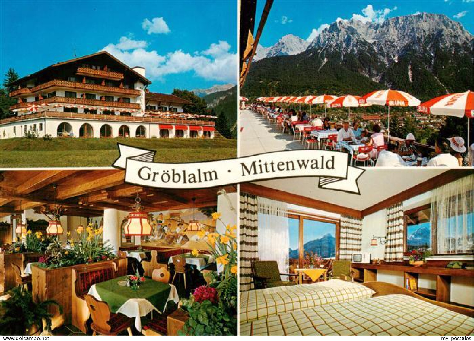 73944109 Mittenwald_Bayern Groeblalm Gastraum Freiterrasse Gaestezimmer - Mittenwald