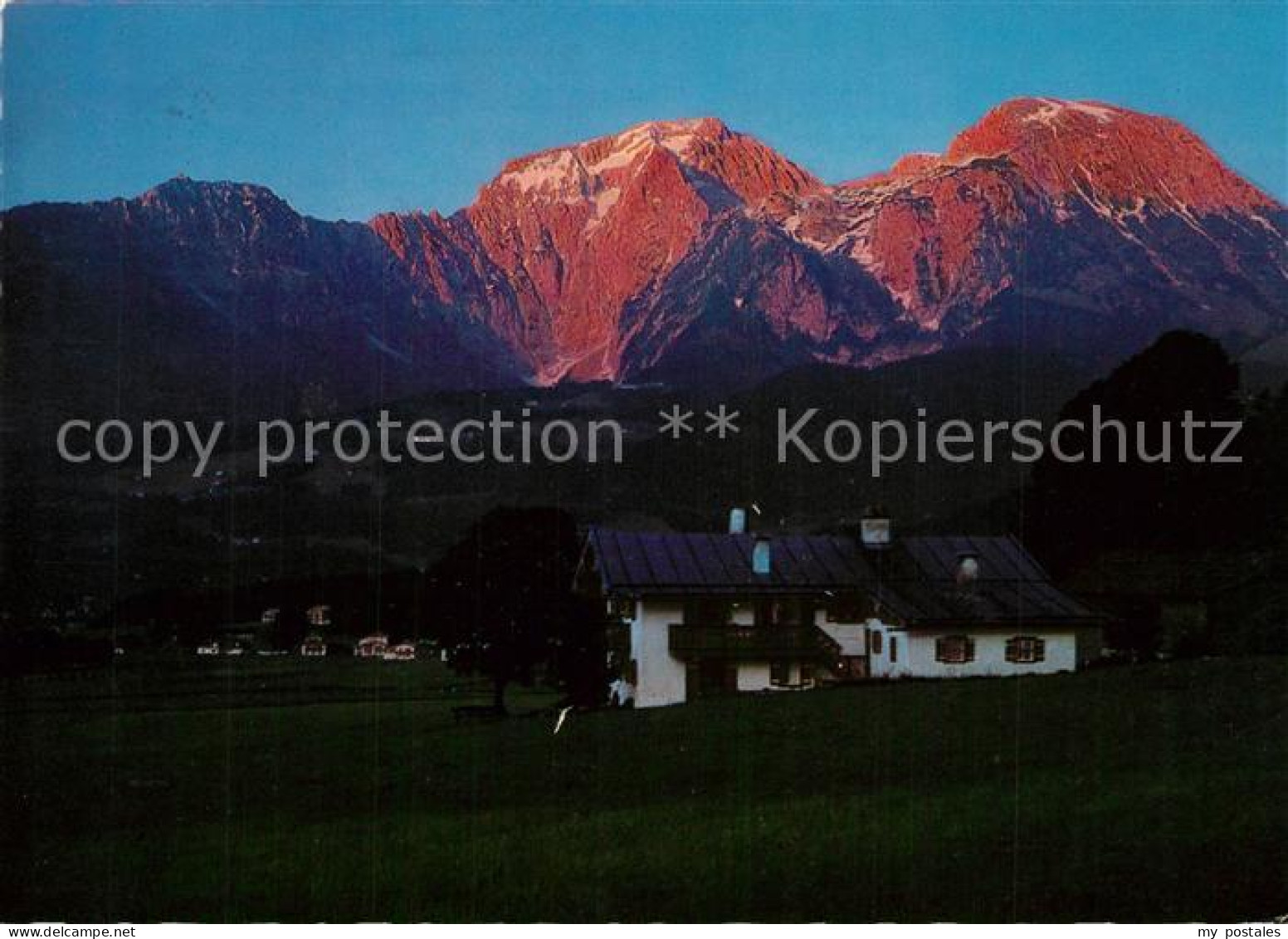 73249318 Schoenau Berchtesgaden Alpengluehen Am Kehlstein Hoher Goell Brett Berc - Berchtesgaden