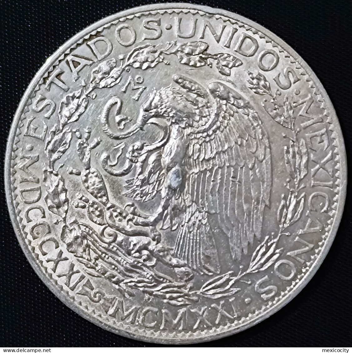 MEXICO 1921 $2 INDEPENDENCE "Winged Victory" Silver Coin, See Imgs., Nice, Rather Scarce - Mexique
