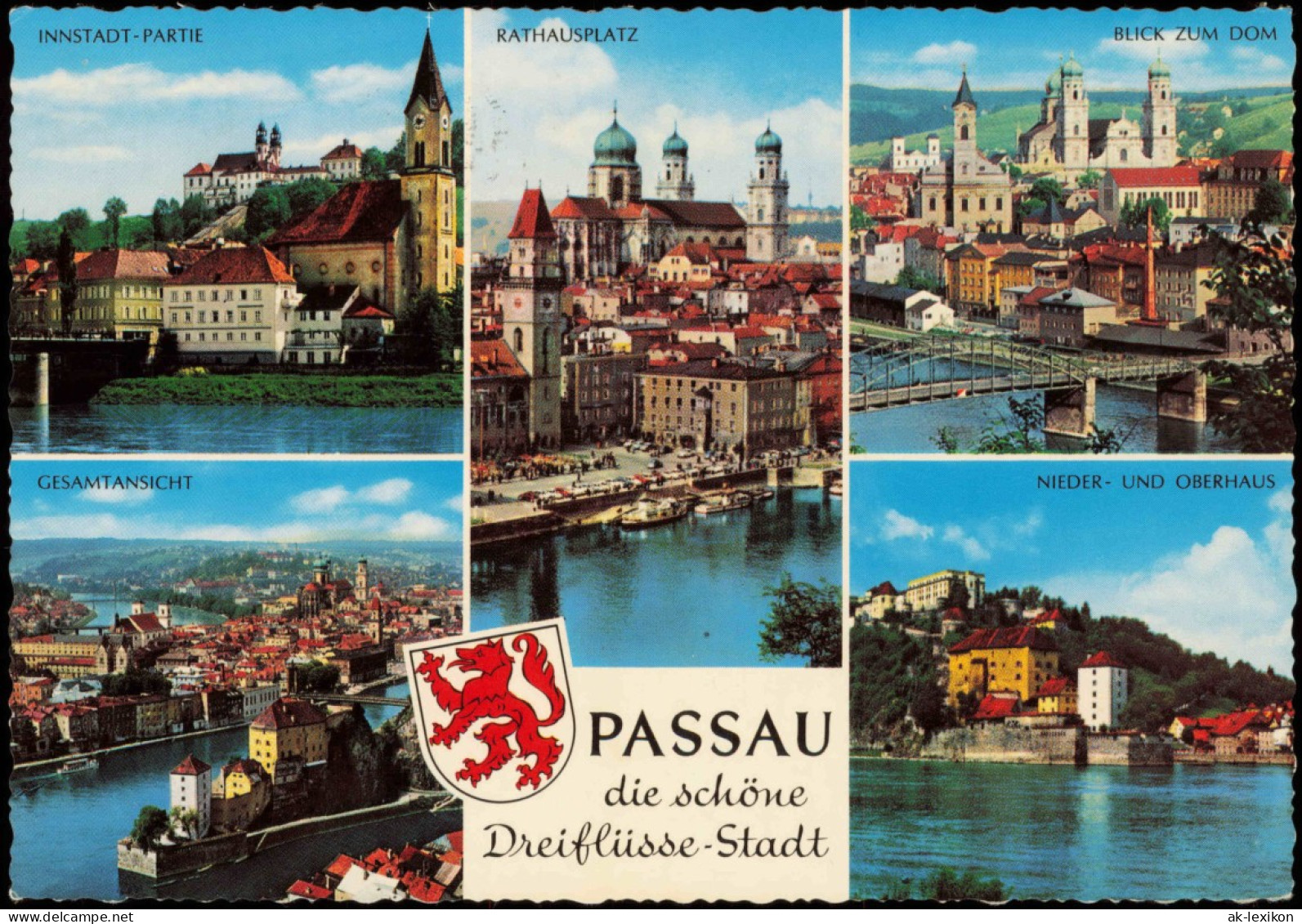 Passau Mehrbildkarte U.a. INNSTADT-PARTIE RATHAUSPLATZ BLICK ZUM DOM 1966 - Passau