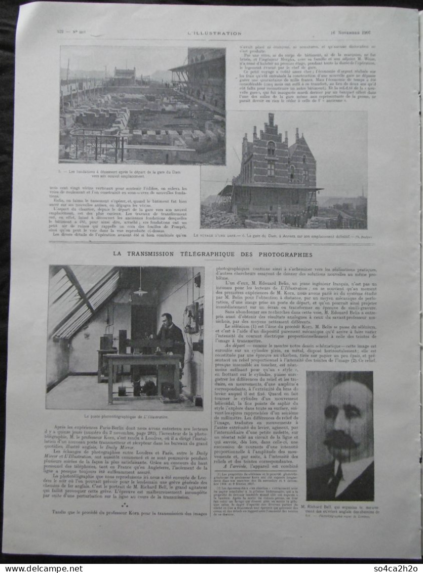 L'ILLUSTRATION N°3377 16/11/1907 La Transmission Télégraphique Des Photographies; Le Procès Druce - Portland - Otros & Sin Clasificación