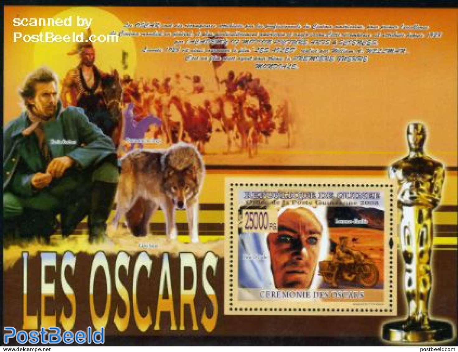 Guinea, Republic 2008 Oscars S/s, Mint NH, Performance Art - Transport - Film - Movie Stars - Motorcycles - Kino
