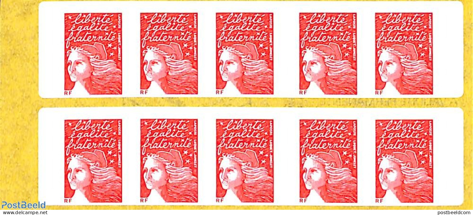 France 2002 Un Plaisir Qui Se Communique, Booklet 10x Timbre Rouge S-a, Mint NH - Unused Stamps