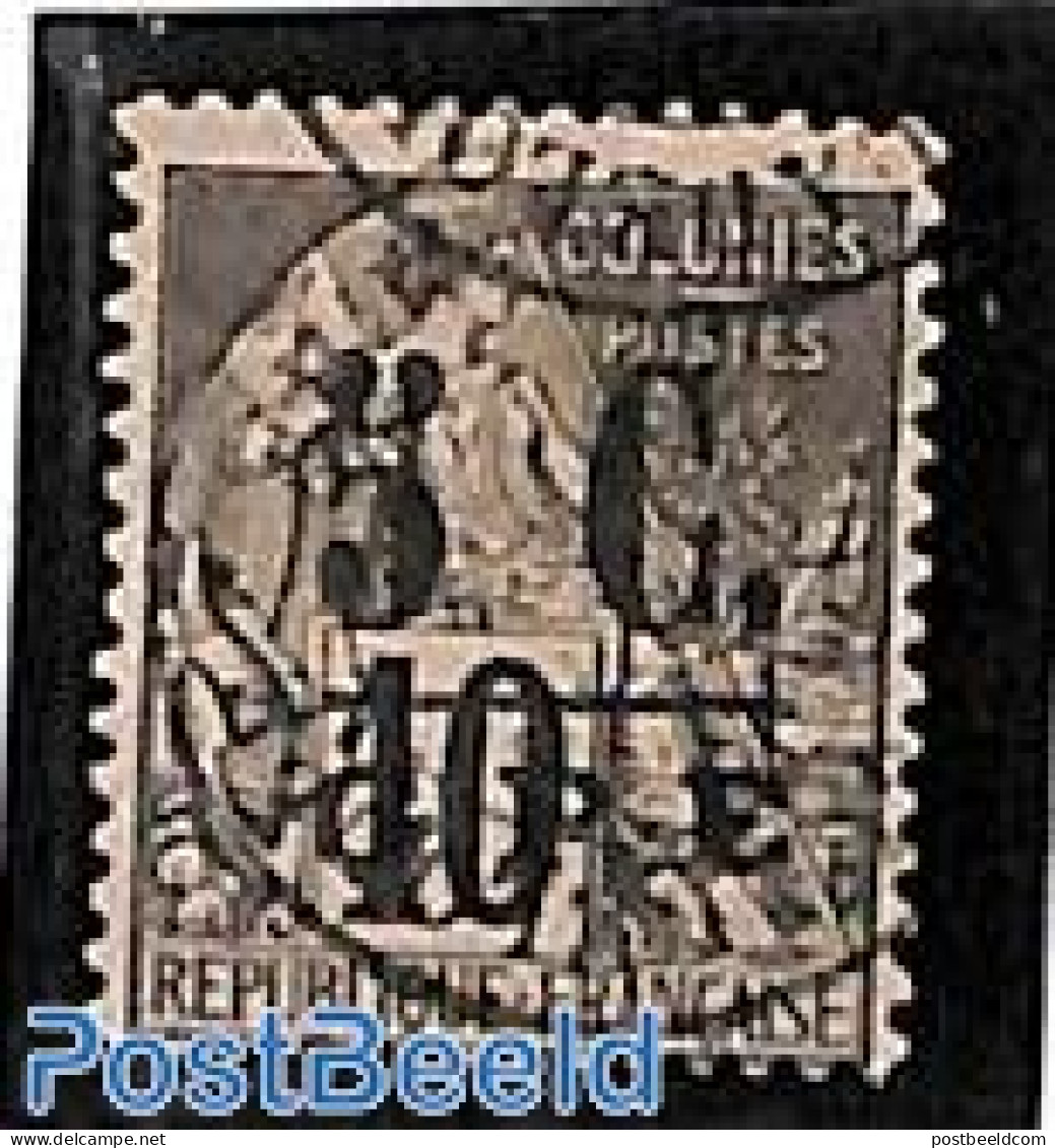 Guadeloupe 1890 5c On 10c, Used, Used Stamps - Usados