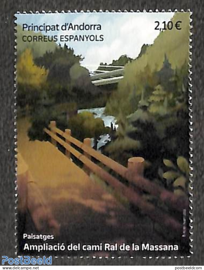 Andorra, Spanish Post 2023 Enlargement Of The Ral De La Massana Hike 1v, Mint NH - Ungebraucht