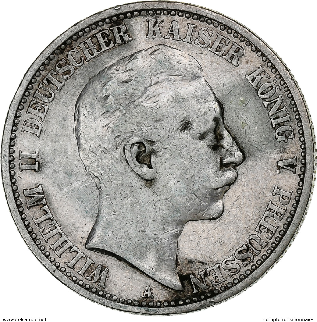 Etats Allemands, PRUSSIA, Wilhelm II, 2 Mark, 1904, Berlin, Argent, TB+, KM:522 - Other & Unclassified