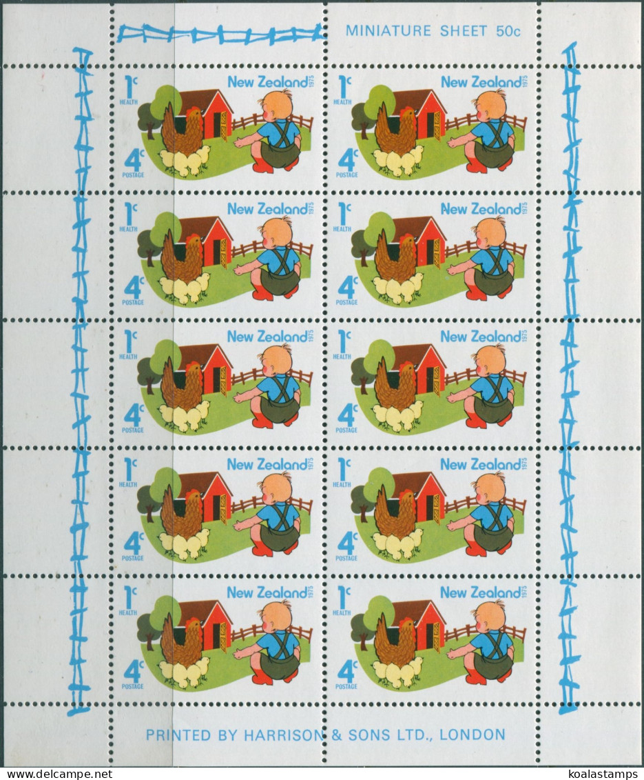 New Zealand 1975 SG1082 Health Boy Hen Chicks  MS MNH - Altri & Non Classificati