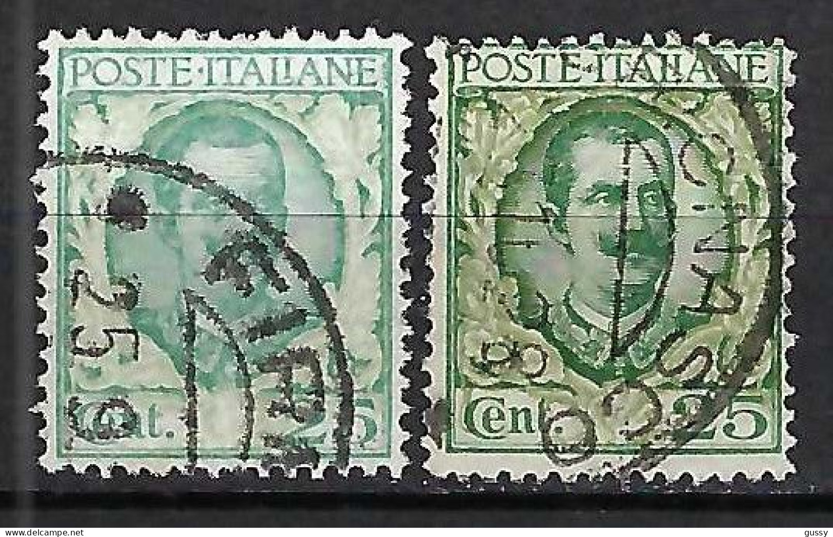 ITALIE Ca.1925-37: 2x Le Y&T 180, 2 Nuances - Used