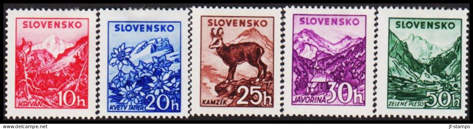 1944. SLOVENSKO Landscapes Complete Set Hinged.  (Michel 142-146) - JF546001 - Nuovi