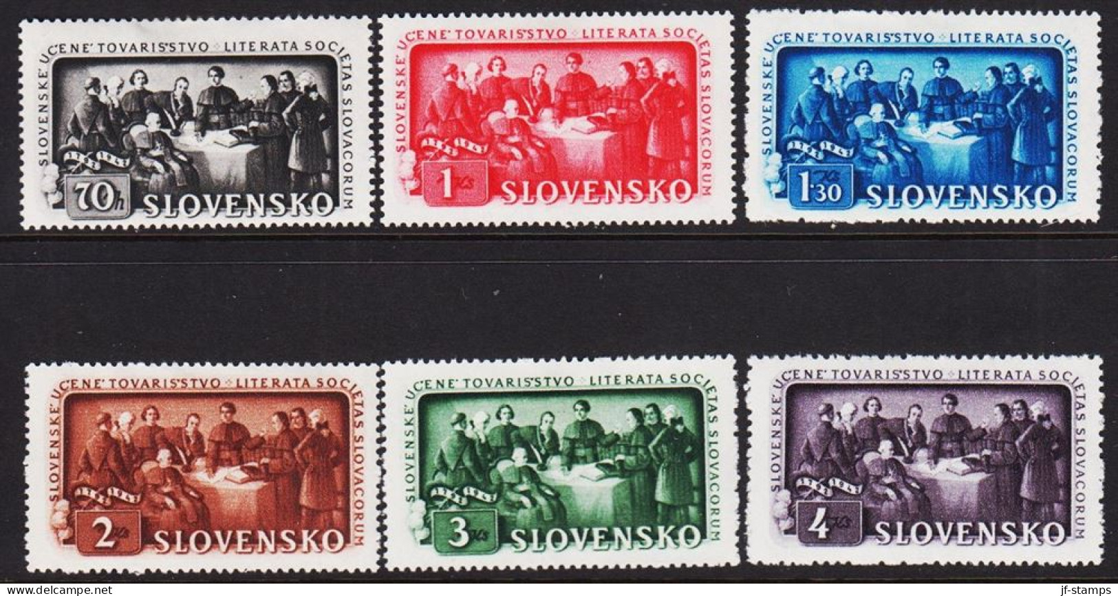 1942. SLOVENSKO Literates Complete Set Hinged.  (Michel 105-110) - JF546002 - Unused Stamps