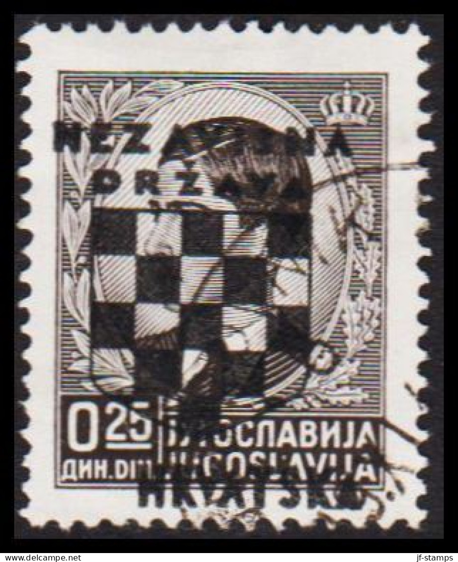 1941. HRVATSKA NEZAVISNA DRZAVA (SHIELD) HRVATSKA Overprint On 0,25 DIN. (Michel 9) - JF546025 - Croatie