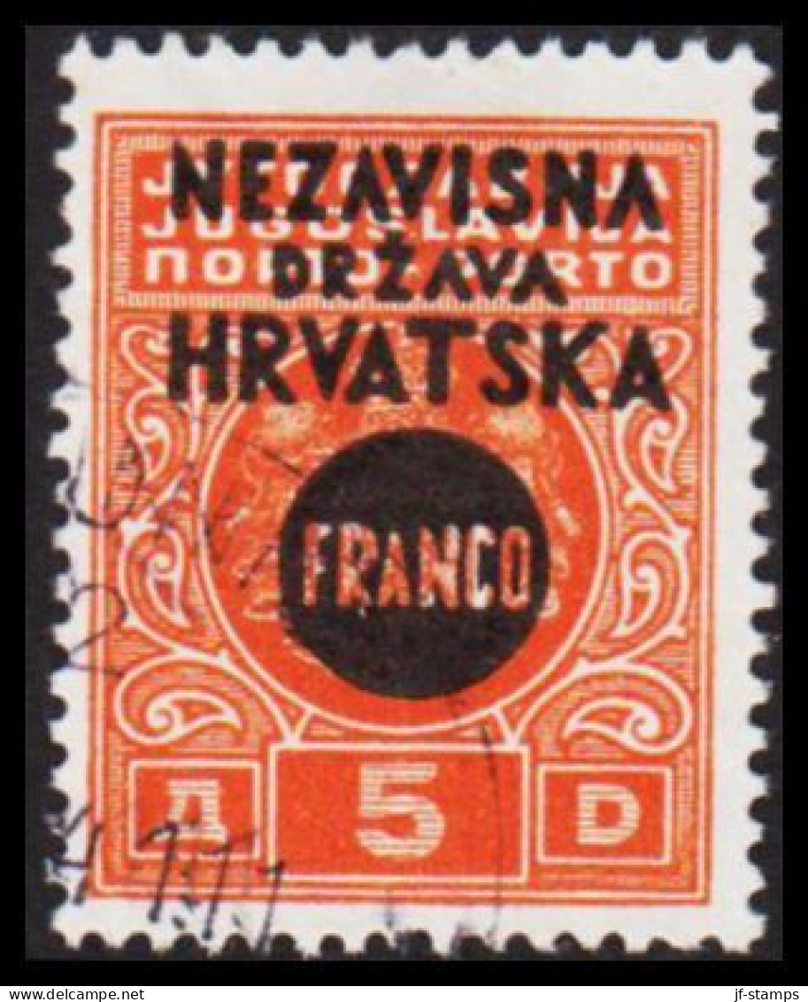 1941. HRVATSKA NEZAVISNA DRZAVA HRVATSKA FRANCO Overprint On 5 D. (Michel 45) - JF546035 - Croatie