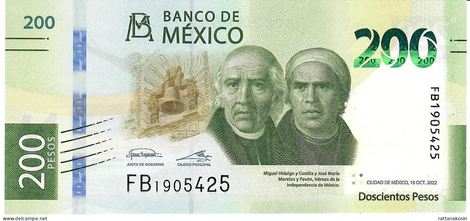 MEXICO P135j 200 PESOS 10.10.2022   #FB  UNC. - Mexique