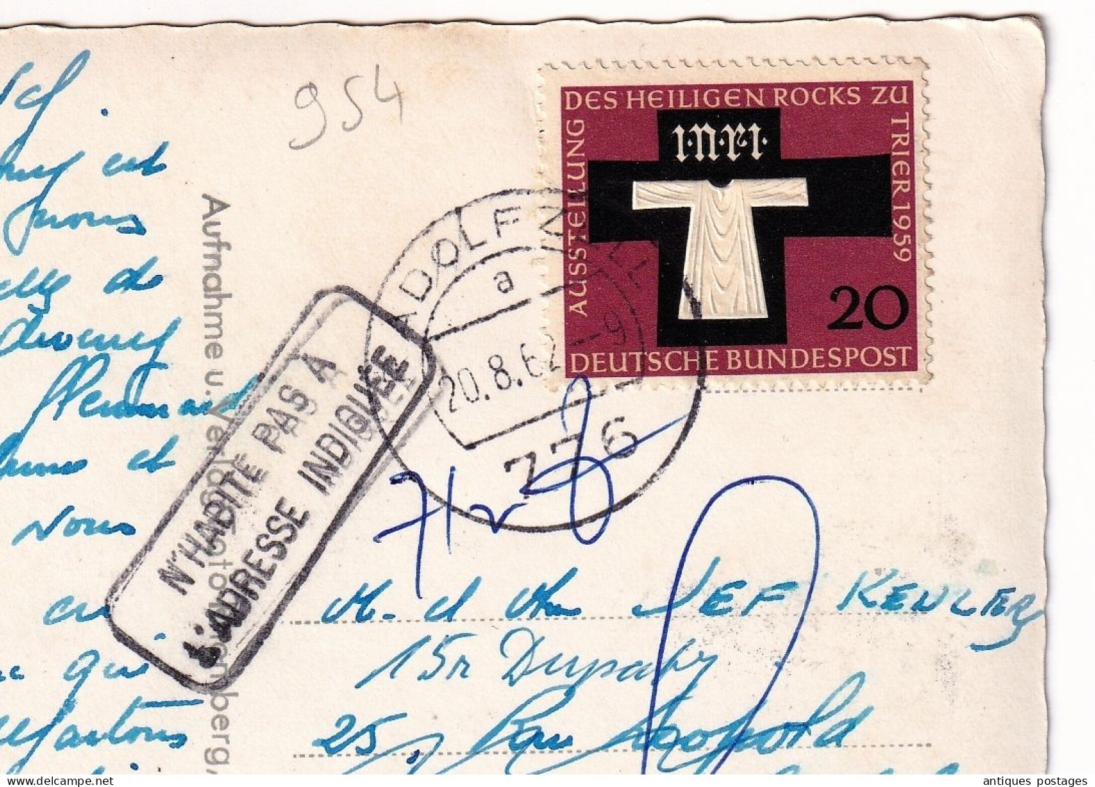Deutschland 1962 Radolfzell Luxembourg N'Habite Pas à L'Adresse Indiquée Redirigée Sur Bordeaux Gironde - Briefe U. Dokumente