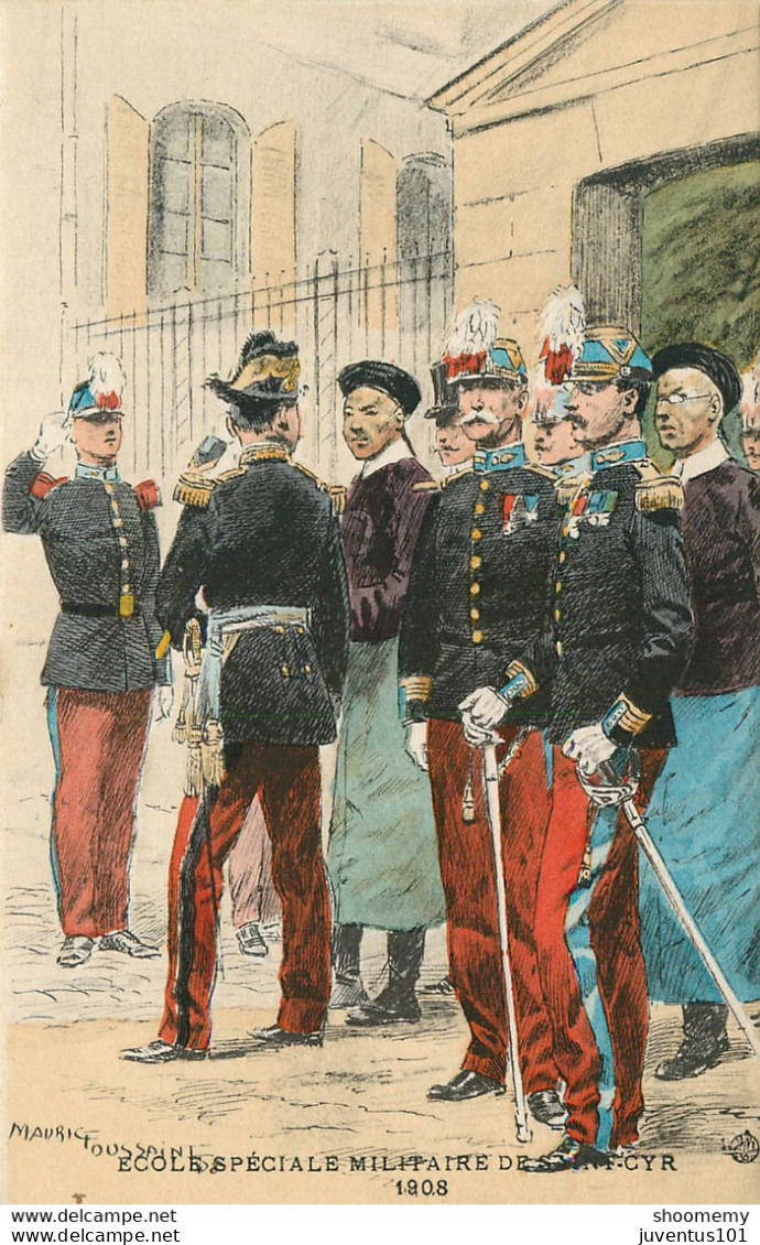 CPA Militaria-Illustration-Maurice Toussaint-Ecole Militaire De Saint Cyr-1908-RARE    L1490 - Uniforms