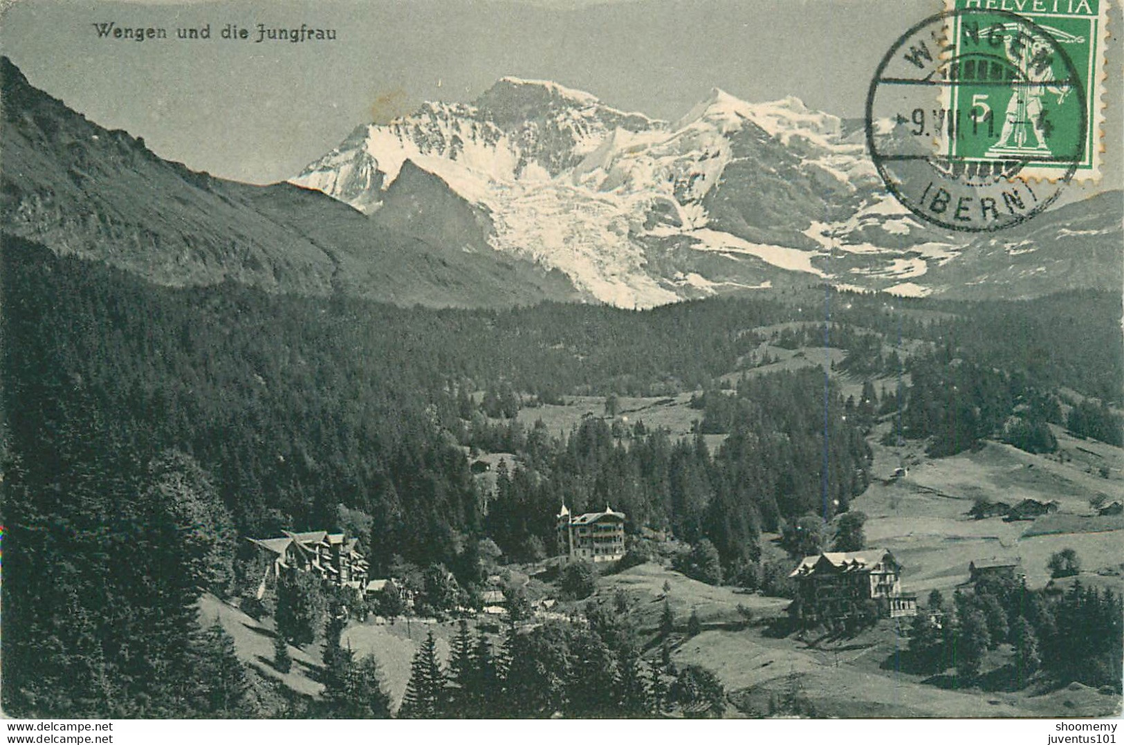 CPA Wengen Und Die Jungfrau-Timbre      L2038 - Wengen